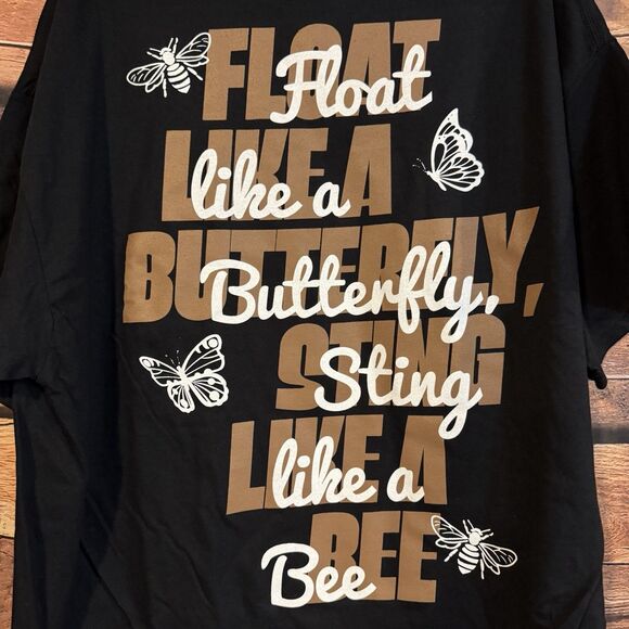 Muhammad Ali 2XL T-Shirt Black GOAT DS Float Like A Butterfly Sting Like A Bee - Picture 5 of 7